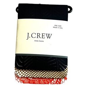 J. Crew Pack of 3 Netting Ankle Socks NWT Made in Italy  Y2K